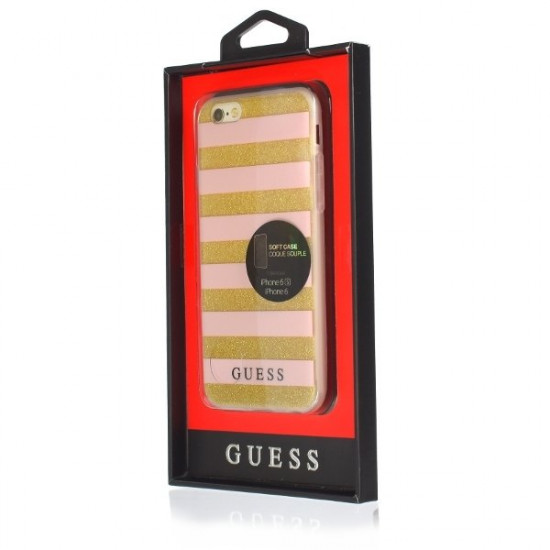 Guess GUHCP6STGPI iPhone 6 / 6S pink hardcase Ethnic Chic Stripes 3D case