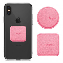 Ringke Magnetic Mount Metal Plate 2x PU Leather Covered Self-Adhesive Metal Plate for Magnetic Car Holders pink (ACPU0002)