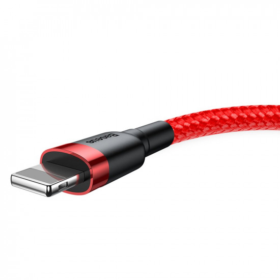 Baseus Cafule Cable Durable Nylon Braided Wire USB / Lightning QC3.0 2.4A 0,5M red (CALKLF-A09)