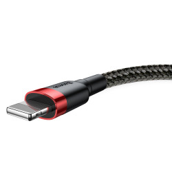 Baseus Cafule Cable Durable Nylon Braided Wire USB / Lightning QC3.0 1.5A 2M black-red (CALKLF-C19) Baseus Cafule Cable Durable Nylon Braided Wire USB / Lightning QC3.0 1.5A 2M black-red (CALKLF-C19)