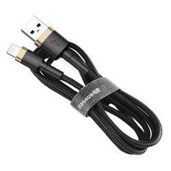 Baseus Cafule Cable Durable Nylon Braided Wire USB / Lightning QC3.0 1.5A 2M black-gold (CALKLF-CV1) Baseus Cafule Cable Durable Nylon Braided Wire USB / Lightning QC3.0 1.5A 2M black-gold (CALKLF-CV1)