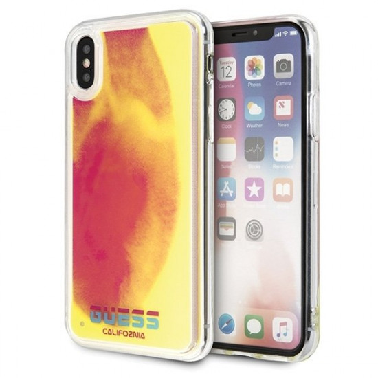 Guess GUHCPXGLCPI iPhone X / Xs pink / pink hard case California Glow in the dark