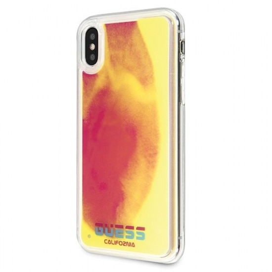 Guess GUHCPXGLCPI iPhone X / Xs pink / pink hard case California Glow in the dark