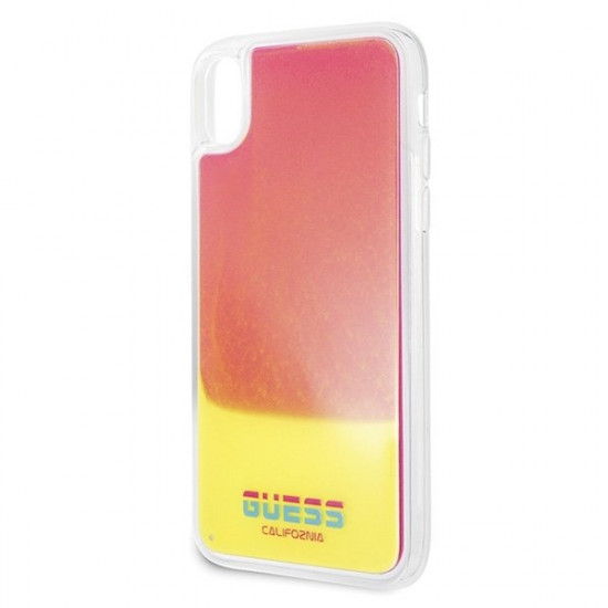 Guess GUHCPXGLCPI iPhone X / Xs pink / pink hard case California Glow in the dark