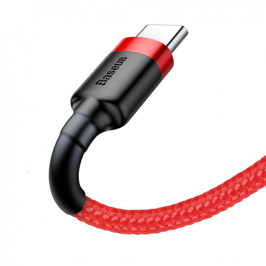 Baseus Cafule Cable Durable Nylon Braided Wire USB / USB-C QC3.0 2A 3M red (CATKLF-U09)