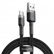 Baseus Cafule Cable Durable Nylon Braided Wire USB / USB-C QC3.0 2A 3M black-gray (CATKLF-UG1)