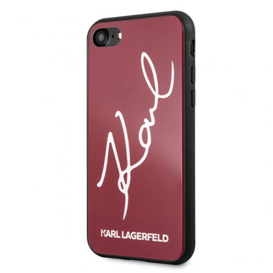 Karl Lagerfeld KLHCI8DLKSRE iPhone 7/8 red / red hard case Signature Glitter