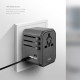 UNIQ Govern. network. Voyage World Adapter 33W + 2xUSB + PD 18W + QC 3.0 gray / charcoal gray (LITHOS Collective)