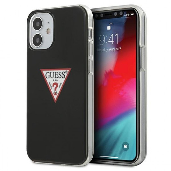 Guess GUHCP12SPCUCTLBK iPhone 12 5,4 &quot;black / black hardcase Triangle Collection Guess / GUE000856