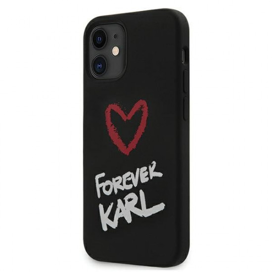 Karl Lagerfeld KLHCP12SSILKRBK iPhone 12 mini 5,4 &quot;black / black hardcase Silicone Forever Karl