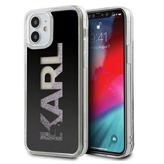 Karl Lagerfeld KLHCP12SKLMLBK iPhone 12 mini 5,4 &quot;black / black hardcase Karl Logo Glitter