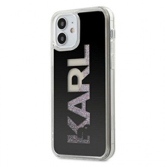 Karl Lagerfeld KLHCP12SKLMLBK iPhone 12 mini 5,4 &quot;black / black hardcase Karl Logo Glitter