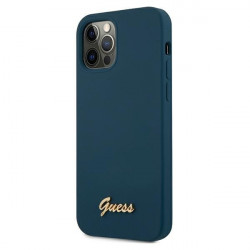 Guess GUHCP12LLSLMGBL iPhone 12 Pro Max 6.7 "blue / blue hardcase Metal Logo Script Guess GUHCP12LLSLMGBL iPhone 12 Pro Max 6.7 "blue / blue hardcase Metal Logo Script