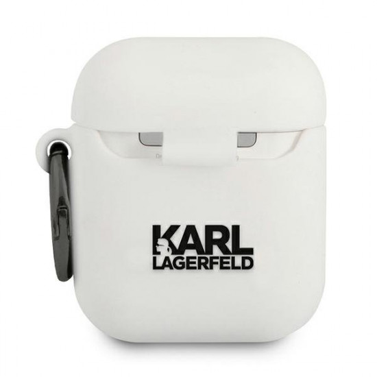 Karl Lagerfeld KLACA2SILCHWH AirPods cover white / white Silicone Choupette