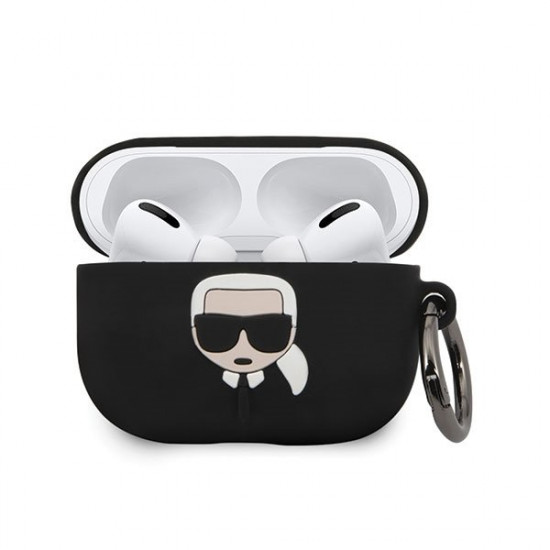 Case Karl Lagerfeld KLACAPSILGLBK AirPods Pro cover black / black Silicone Ikonik Karl Lagerfeld / KF000310 KF000310