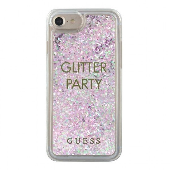 Guess GUHCP7GLUQPU iPhone 6/7/8 purple / purple hard case Liquid Glitter Party