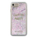 Guess GUHCP7GLUQPU iPhone 6/7/8 purple / purple hard case Liquid Glitter Party