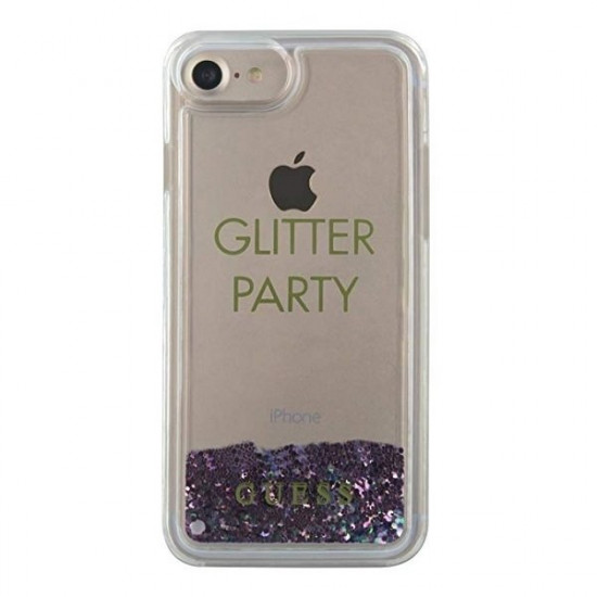 Guess GUHCP7GLUQPU iPhone 6/7/8 purple / purple hard case Liquid Glitter Party