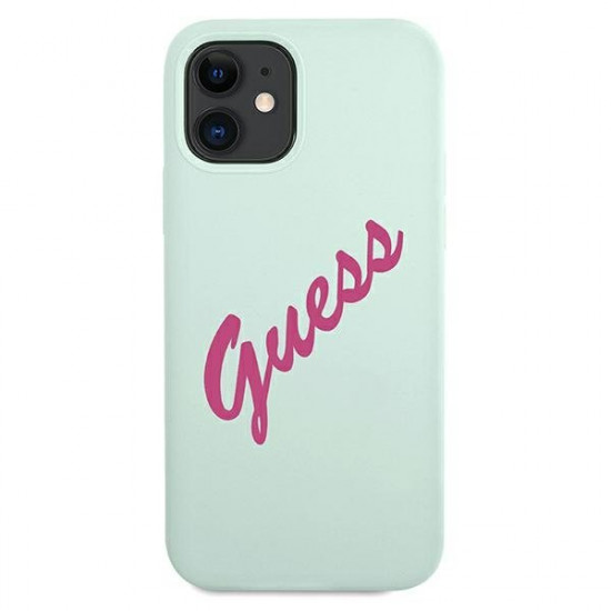 Guess GUHCP12SLSVSBF iPhone 12 mini 5,4 &quot;blue fuchsia / blue fuschia hardcase Silicone Vintage