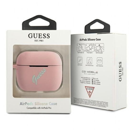 Guess GUACAPLSVSPG AirPods Pro cover pink green / pink green Silicone Vintage