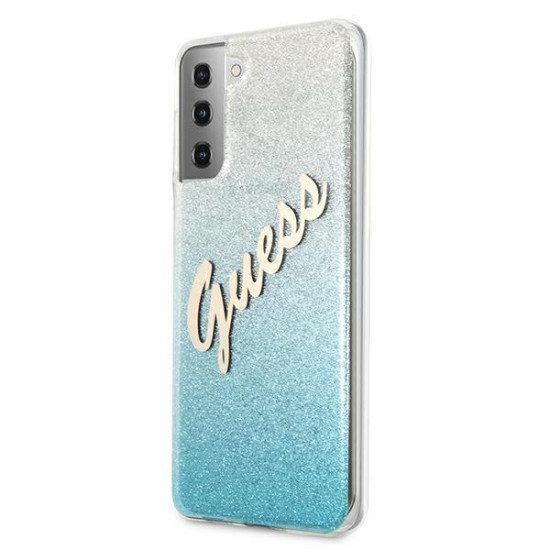 Guess GUHCS21MPCUGLSBL S21 + G996 blue / blue hardcase Glitter Gradient Script