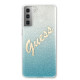 Guess GUHCS21MPCUGLSBL S21 + G996 blue / blue hardcase Glitter Gradient Script