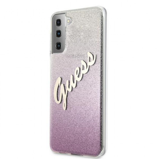 Guess GUHCS21MPCUGLSPI S21 + G996 pink / pink hardcase Glitter Gradient Script