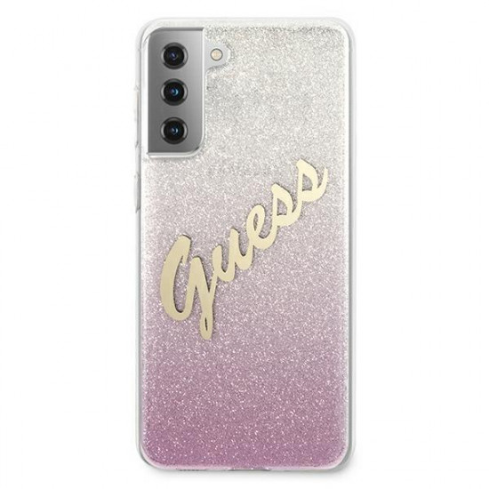 Guess GUHCS21MPCUGLSPI S21 + G996 pink / pink hardcase Glitter Gradient Script