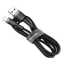 Baseus Cafule Cable Durable Nylon Braided Wire USB / Lightning QC3.0 1.5A 2M black (CALKLF-CG1) Baseus Cafule Cable Durable Nylon Braided Wire USB / Lightning QC3.0 1.5A 2M black (CALKLF-CG1)