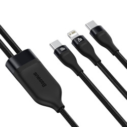 Baseus Flash Series 2in1 USB Typ C - USB Typ C / Lightning fast charging cable Power Delivery Quick Charge 100 W 1,2 m black (CA1T2-F01) Baseus Flash Series 2in1 USB Typ C - USB Typ C / Lightning fast charging cable Power Delivery Quick Charge 100 W 1,2 m black (CA1T2-F01)