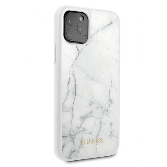 Guess GUHCN58HYMAWH iPhone 11 Pro case white / white Marble