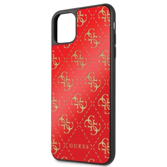 Guess GUHCN654GGPRE iPhone 11 Pro Max red / red hard case 4G Double Layer Glitter