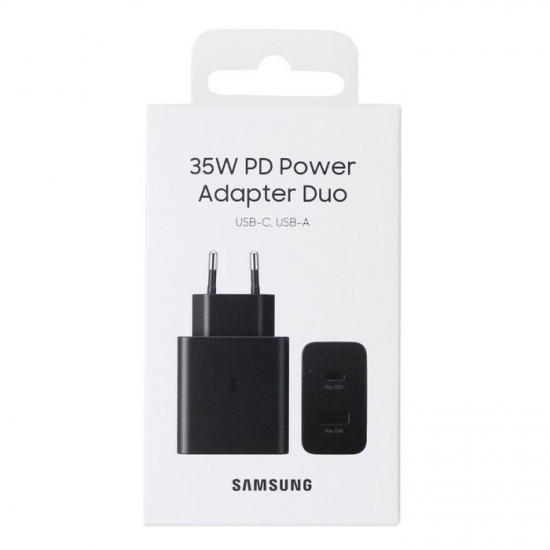 Samsung Fast Duo fast charger USB / USB Type C Power Delivery 3.0 Quick Charge 2.0 35W 3A black (EP-TA220NBEGEU)