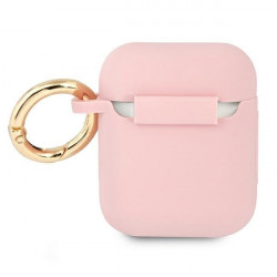 Guess GUA2SSSI AirPods cover pink / pink Silicone Vintage Script Guess GUA2SSSI AirPods cover pink / pink Silicone Vintage Script