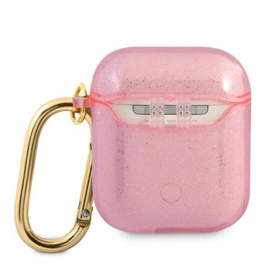 Guess GUA2UCG4GP AirPods cover pink / pink Glitter Collection