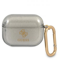 Guess GUAPUCG4GK AirPods Pro cover black / black Glitter Collection