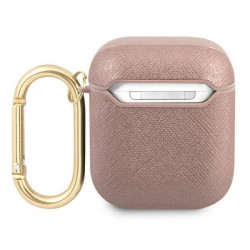 Guess GUA2SASMP AirPods cover pink / pink Saffiano Script Metal Collection Guess GUA2SASMP AirPods cover pink / pink Saffiano Script Metal Collection