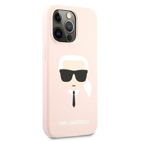 Karl Lagerfeld KLHCP13XSLKHLP iPhone 13 Pro Max 6,7" jasnoróżowy/light pink hardcase Silicone Karl`s Head