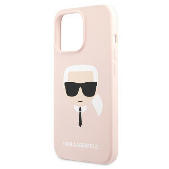 Karl Lagerfeld KLHCP13XSLKHLP iPhone 13 Pro Max 6,7" jasnoróżowy/light pink hardcase Silicone Karl`s Head