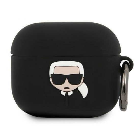 Karl Lagerfeld KLACA3SILKHBK AirPods 3 cover czarny/black Silicone Ikonik Karl Lagerfeld KLACA3SILKHBK AirPods 3 cover czarny/black Silicone Ikonik