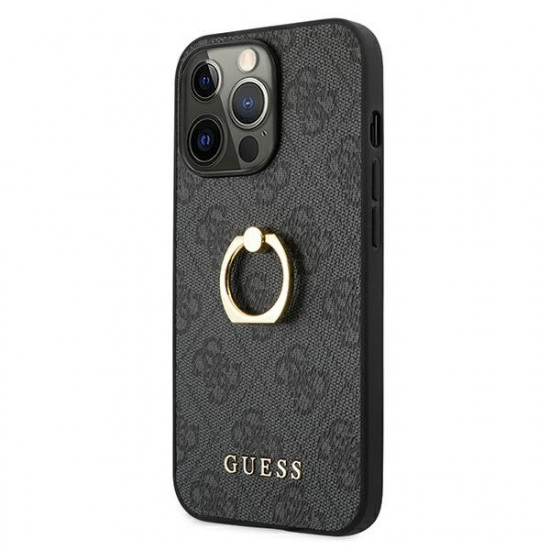 Guess GUHCP13L4GMRGR iPhone 13 Pro / 13 6,1" smoked grey/grey hardcase 4G with ring stand