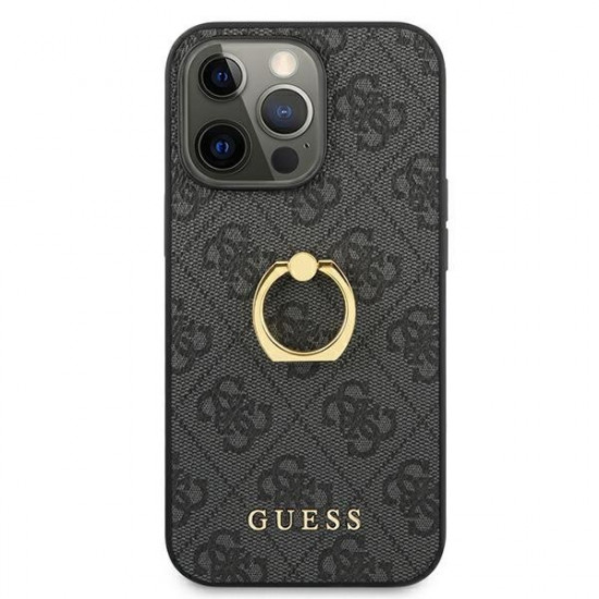 Guess GUHCP13L4GMRGR iPhone 13 Pro / 13 6,1" smoked grey/grey hardcase 4G with ring stand