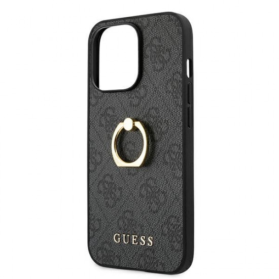 Guess GUHCP13L4GMRGR iPhone 13 Pro / 13 6,1" smoked grey/grey hardcase 4G with ring stand