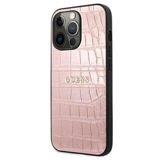 Guess GUHCP13LPCRBPI iPhone 13 Pro / 13 6,1" pink/pink Croco Strap Collection