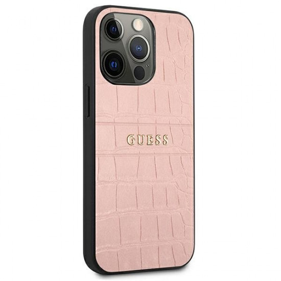 Guess GUHCP13LPCRBPI iPhone 13 Pro / 13 6,1" pink/pink Croco Strap Collection