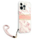 Guess GUHCP13XKMABPI iPhone 13 Pro Max 6,7" pink/pink hardcase Marble Strap Collection