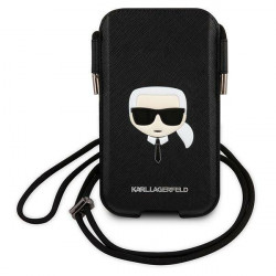 Karl Lagerfeld Handbag KLHCP12MOPHKHK 6.1 "black / black hardcase Saffiano Ikonik Karl`s Head Karl Lagerfeld Handbag KLHCP12MOPHKHK 6.1 "black / black hardcase Saffiano Ikonik Karl`s Head