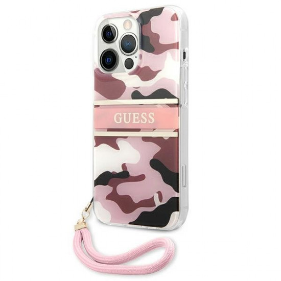 Guess GUHCP13XKCABPI iPhone 13 Pro Max 6.7 &quot;pink / pink hardcase Camo Strap Collection