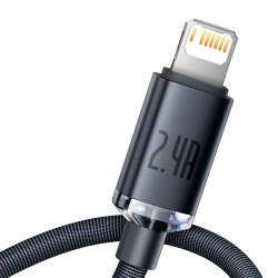 Baseus Crystal Shine Series Fast Charging Data Cable USB to iP 2.4A 2m Black