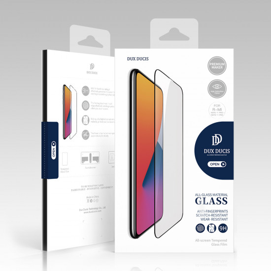 Dux Ducis 9D Tempered Glass Tough Screen Protector Full Coveraged with Frame for Xiaomi Redmi Note 11 Pro+ / 11 Pro black (case friendly)